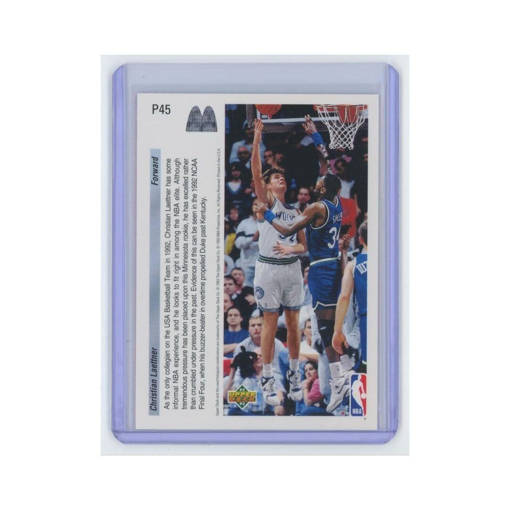 Christian Laettner 1992 Upper Deck McDonald's #P45 Minnesota Timberwolves NM