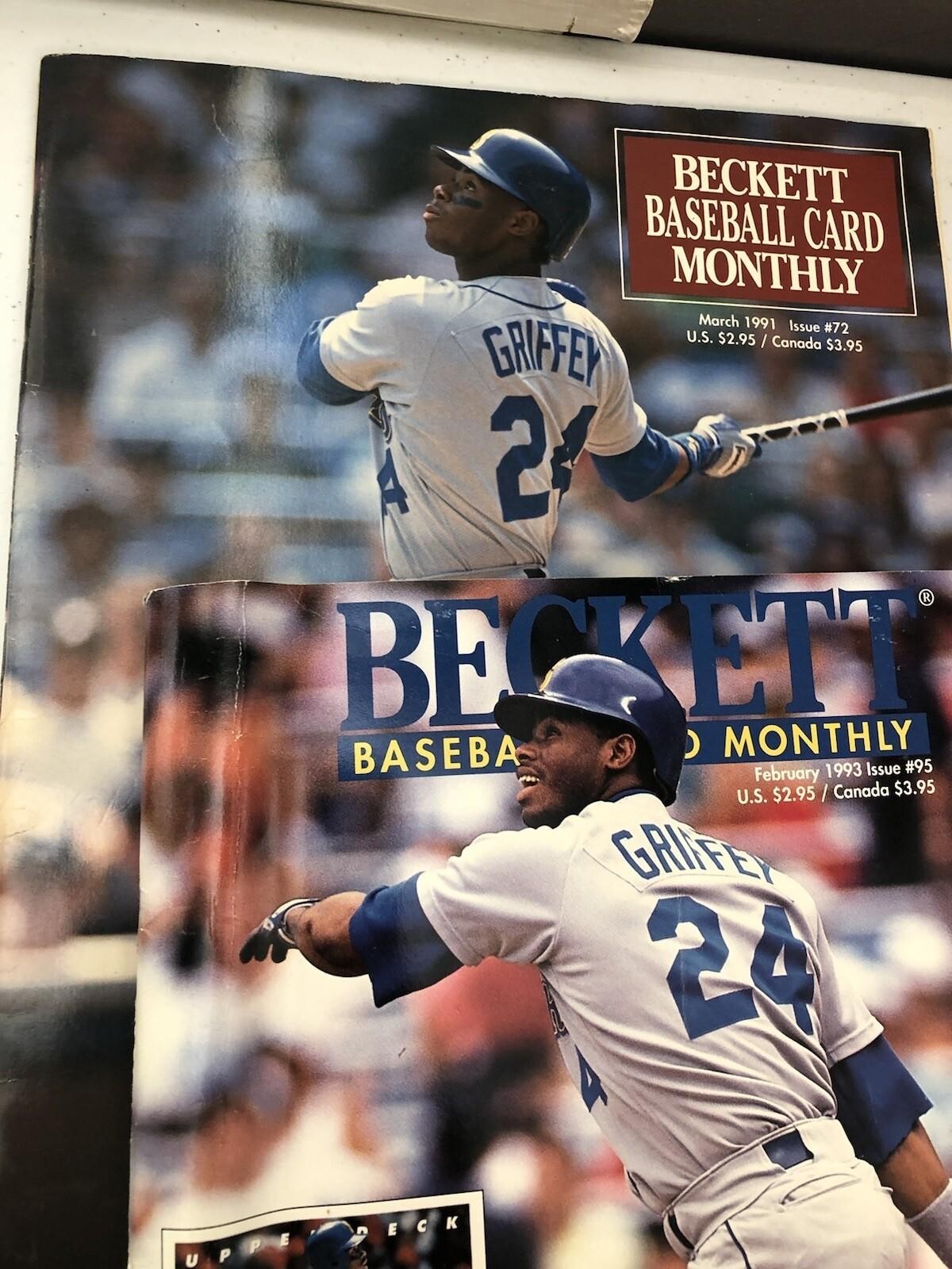 1991-94  BECKETT MAGAZINES WITH GREAT STARS ON COVERS!!GRIFFEY/BONDS lot of 7