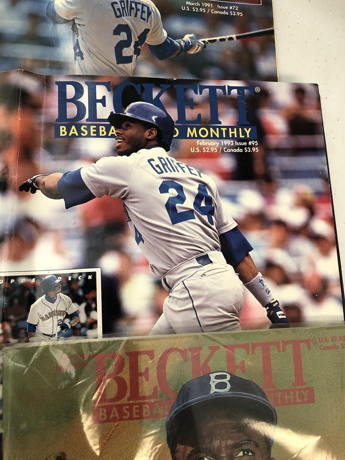 1991-94  BECKETT MAGAZINES WITH GREAT STARS ON COVERS!!GRIFFEY/BONDS lot of 7