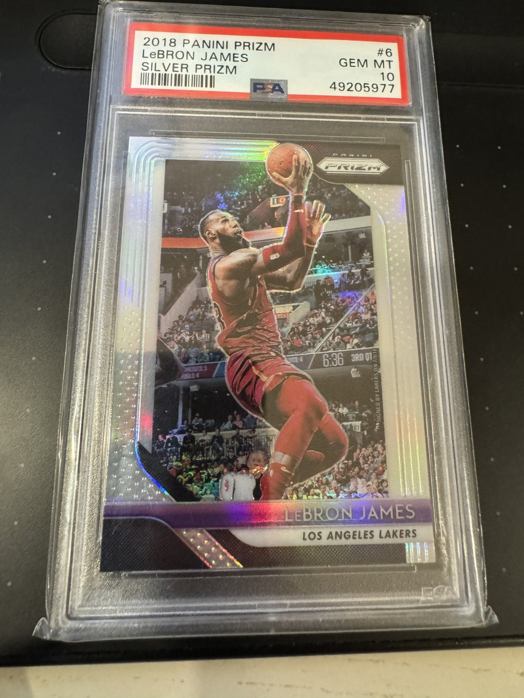 LEBRON JAMES 2018 Panini Prizm Silver Prizm #6 PSA 10 Graded Card Collector's Ge