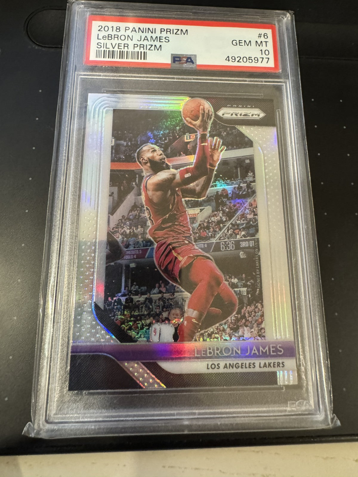 LEBRON JAMES 2018 Panini Prizm Silver Prizm #6 PSA 10 Graded Card Collector's Ge