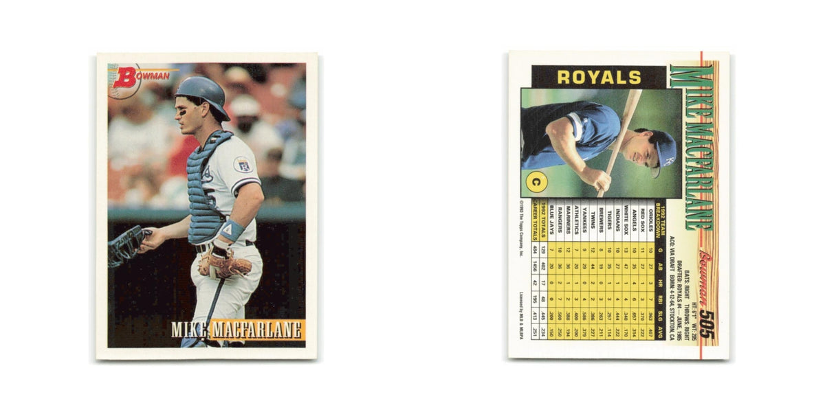 Mike Macfarlane 1993 Bowman #505 Kansas City Royals Baseball Card NM