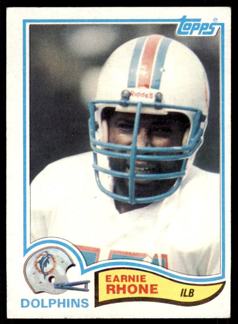 1982 TOPPS EARNIE RHONE ROOKIE MIAMI DOLPHINS #135