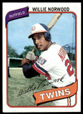 1980 TOPPS WILLIE NORWOOD MINNESOTA TWINS #432