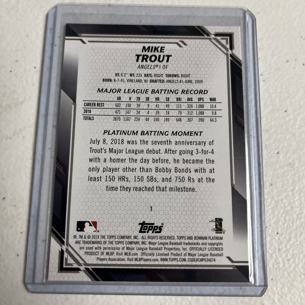 2019 Bowman Platinum Mike Trout #1 Angels