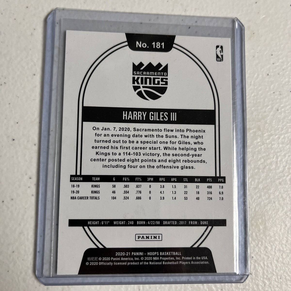 1 Sharp 2020/21 Panini NBA Hoops Teal Blue Explosion 181 Harry Giles III🔥🔥