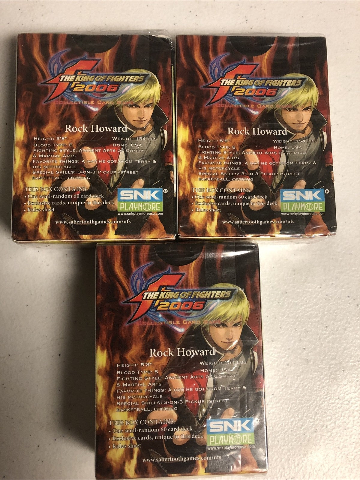 UFS Rock Howard Starter Decks NEW King of Fighters Universal Fighting System 3ct