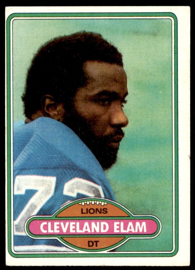 1980 TOPPS CLEVELAND ELAM DETROIT LIONS #27