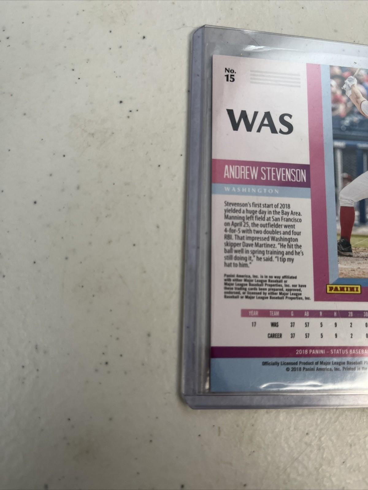 Andrew Stevenson RC 2018 Panini Chronicles Status #15 Nationals