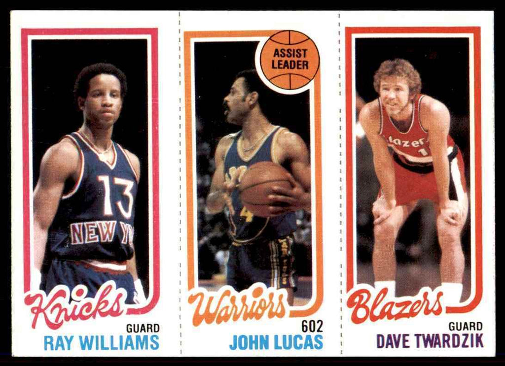 1980-81 TOPPS RAY WILLIAMS/JOHN LUCAS/DAVE TWARDZIK NEW YORK KNICKS #173