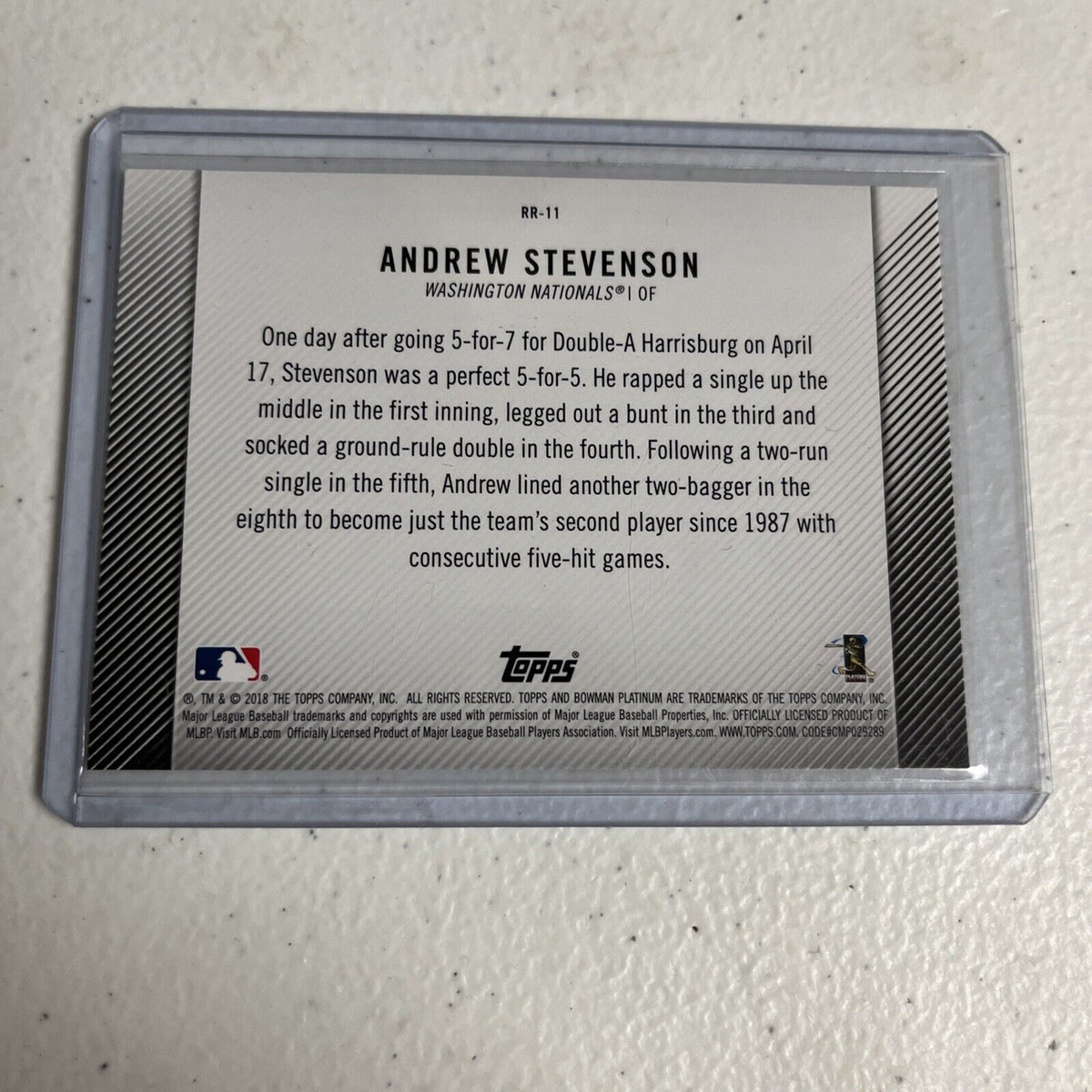 1 Sharp 2018 Bowman Platinum Rookie Revelations #RR11 Andrew Stevenson🔥🔥