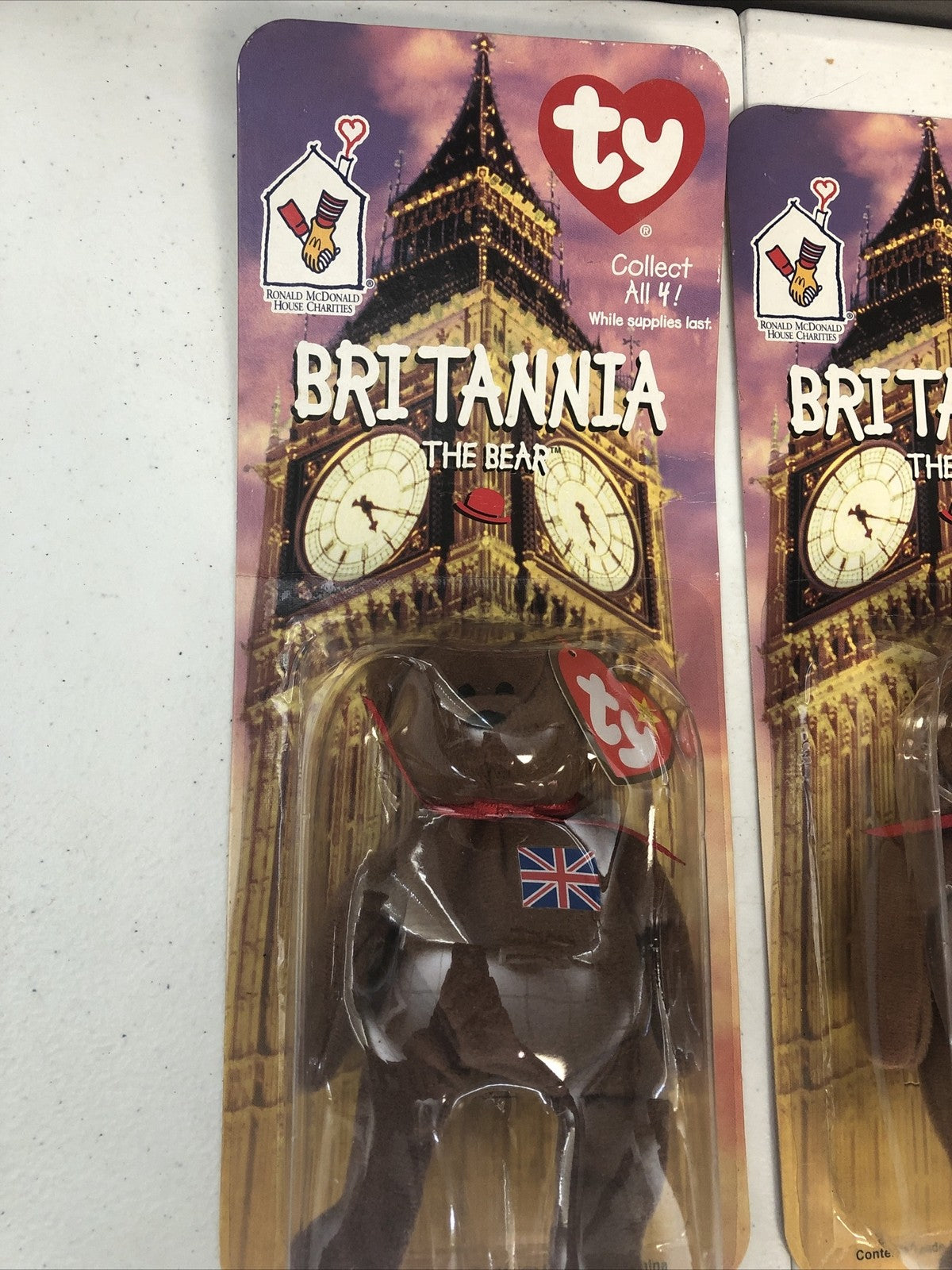 2-Britannia The Bear-1999 McDonald's Ty Beanie Baby With Errors 1993 OakBrook🔥
