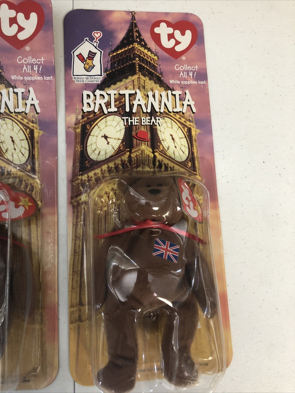 2-Britannia The Bear-1999 McDonald's Ty Beanie Baby With Errors 1993 OakBrook🔥