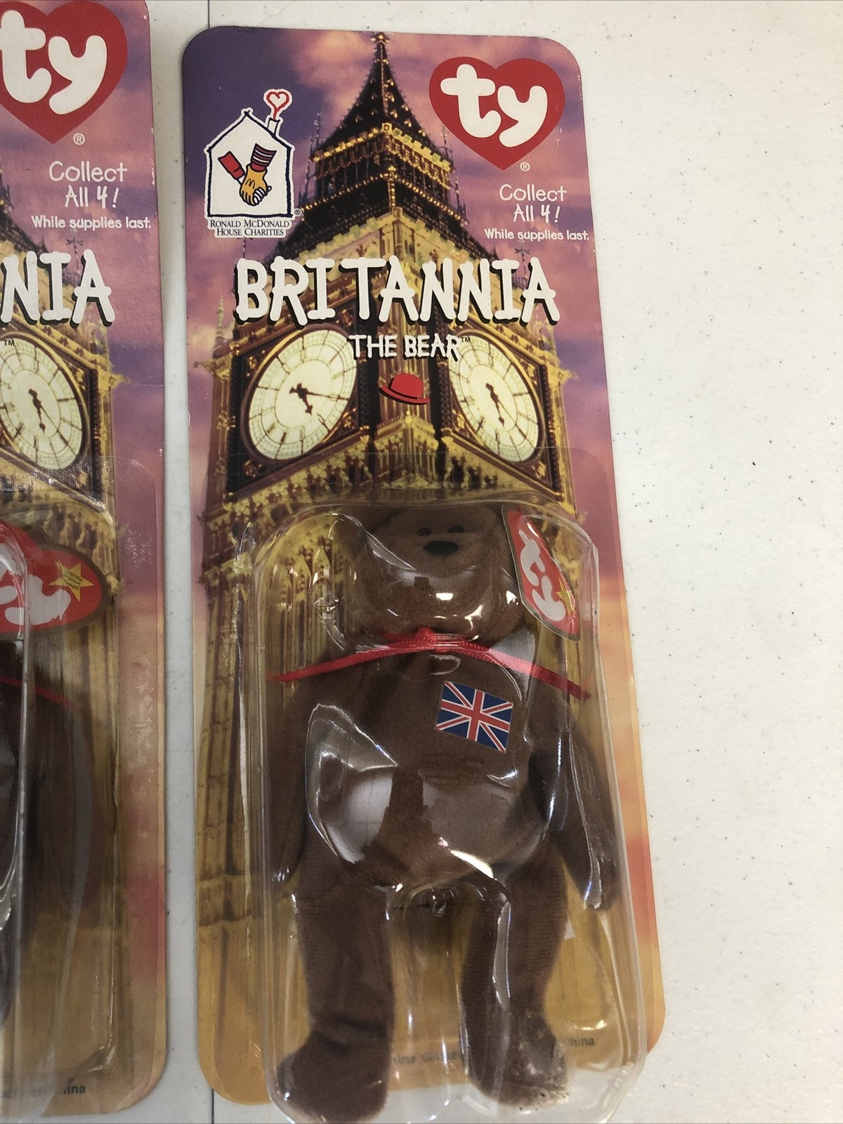 2-Britannia The Bear-1999 McDonald's Ty Beanie Baby With Errors 1993 OakBrook🔥