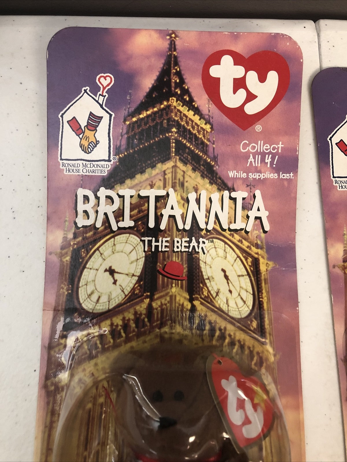 2-Britannia The Bear-1999 McDonald's Ty Beanie Baby With Errors 1993 OakBrook🔥