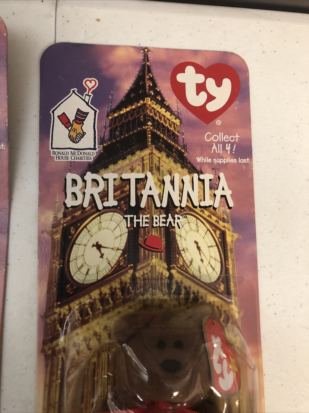 2-Britannia The Bear-1999 McDonald's Ty Beanie Baby With Errors 1993 OakBrook🔥