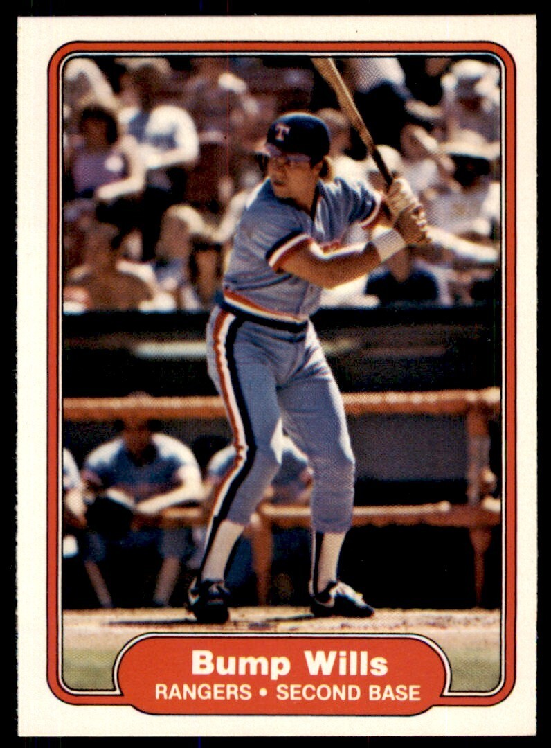 1982 FLEER BUMP WILLS TEXAS RANGERS #334
