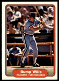1982 FLEER BUMP WILLS TEXAS RANGERS #334
