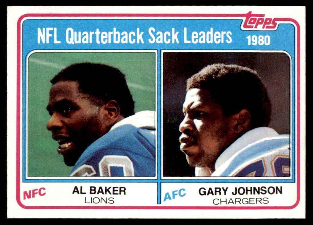 1981 TOPPS AL BAKER/GARY JOHNSON SAN DIEGO CHARGERS/DETROIT LIONS #3