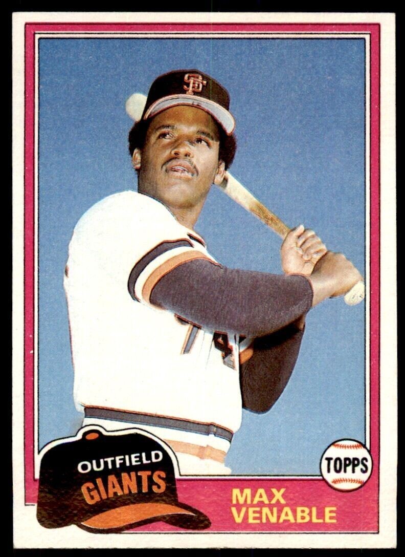 1981 TOPPS MAX VENABLE ROOKIE SAN FRANCISCO GIANTS #484