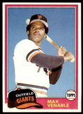 1981 TOPPS MAX VENABLE ROOKIE SAN FRANCISCO GIANTS #484