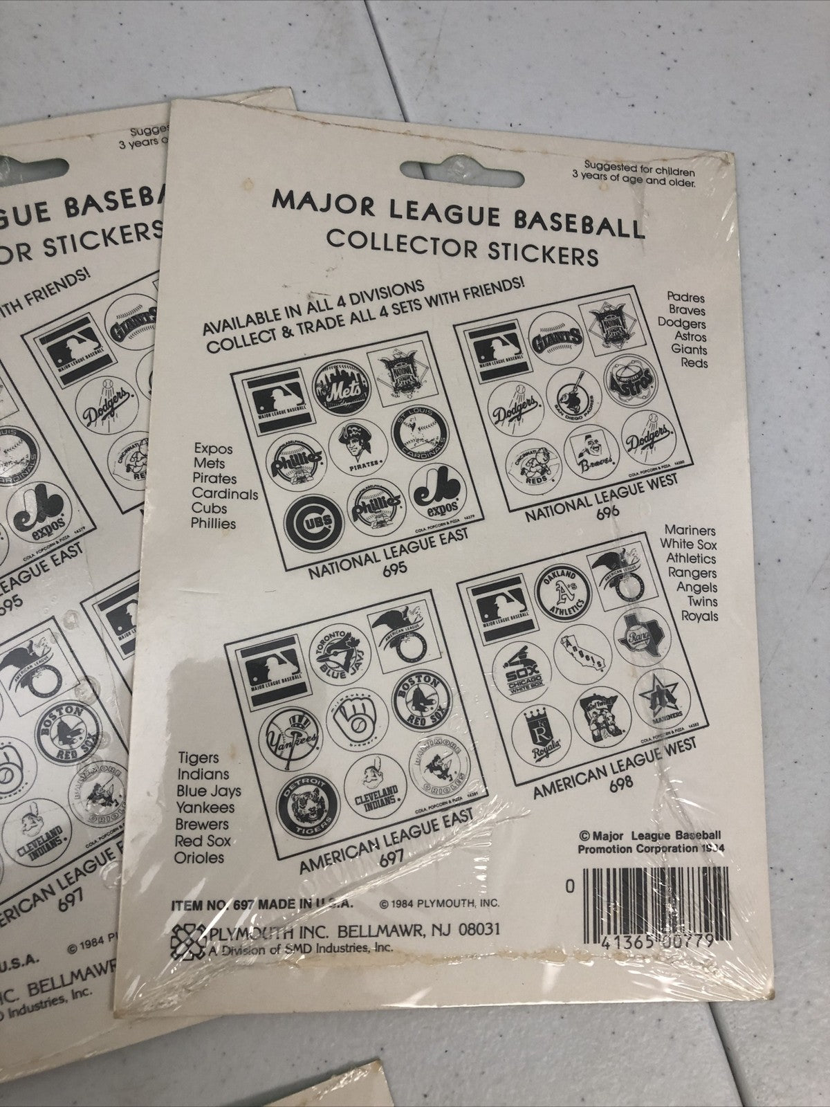 1984 Major League Baseball Stickers Packs factory sealed