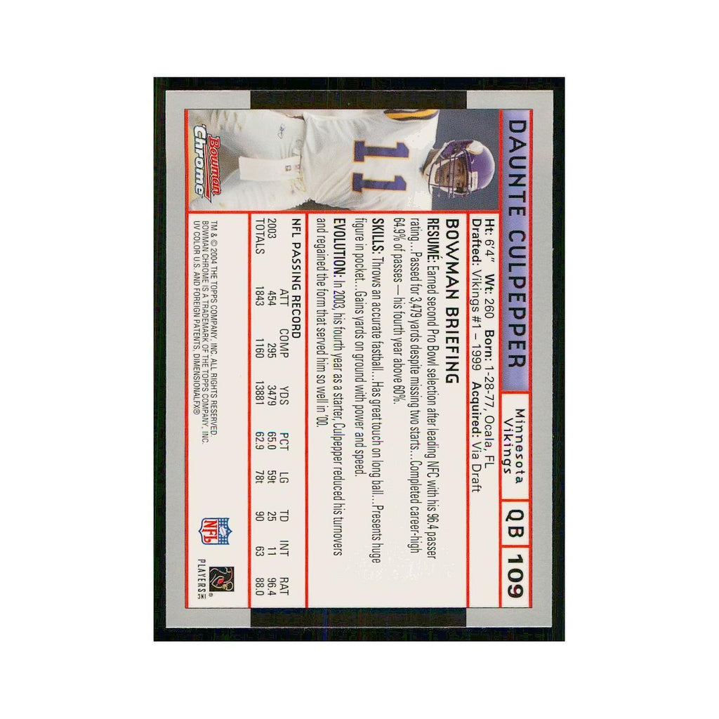 2004 Bowman Chrome Culpepper Vikings #109