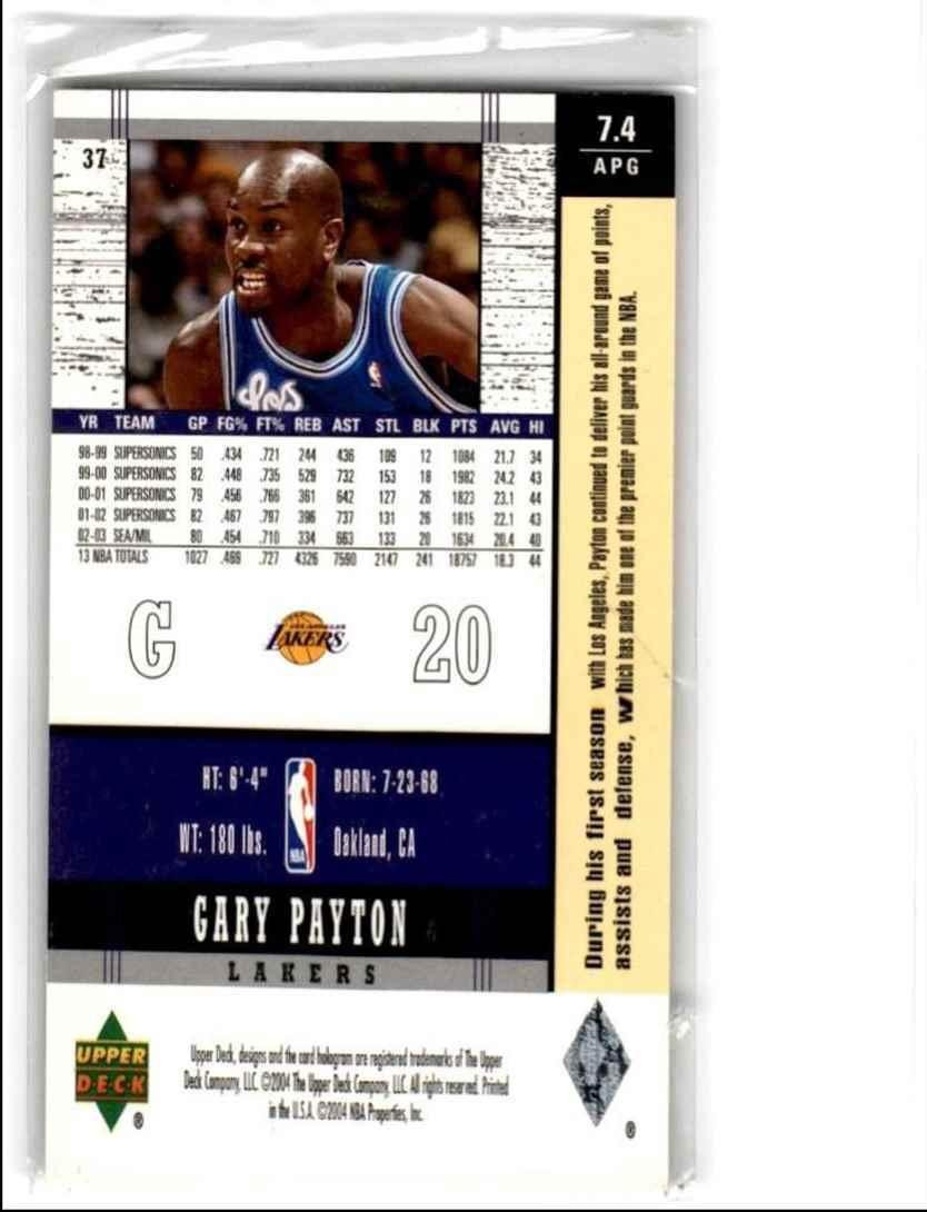 2004-05 Upper Deck Legends Gary Payton Los Angeles Lakers #37