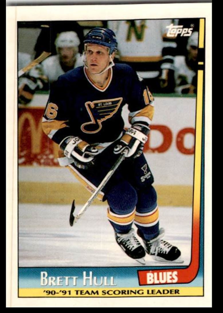 1991-92 Topps Team Scoring Leaders Brett Hull LW St. Louis Blues #20