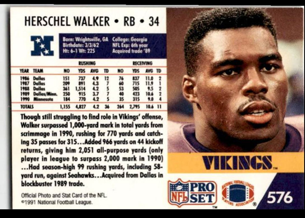 1989 Score Herschel Walker Dallas Cowboys #34
