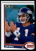 1991 Upper Deck Phil Simms . New York Giants #181