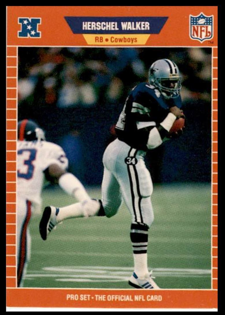 1989 Pro Set Herschel Walker . Dallas Cowboys #96