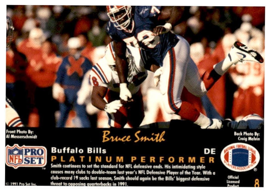 1991 Pro Set Platinum Bruce Smith Buffalo Bills #8