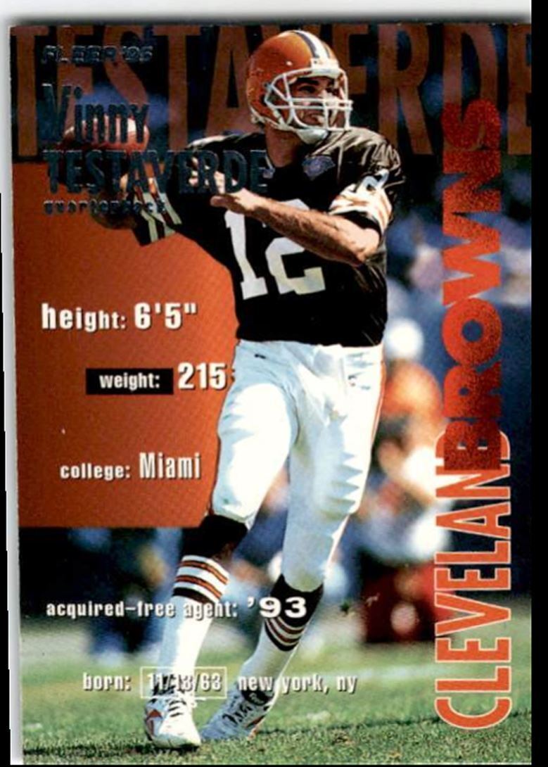1995 Fleer Vinny Testaverde Cleveland Browns #88