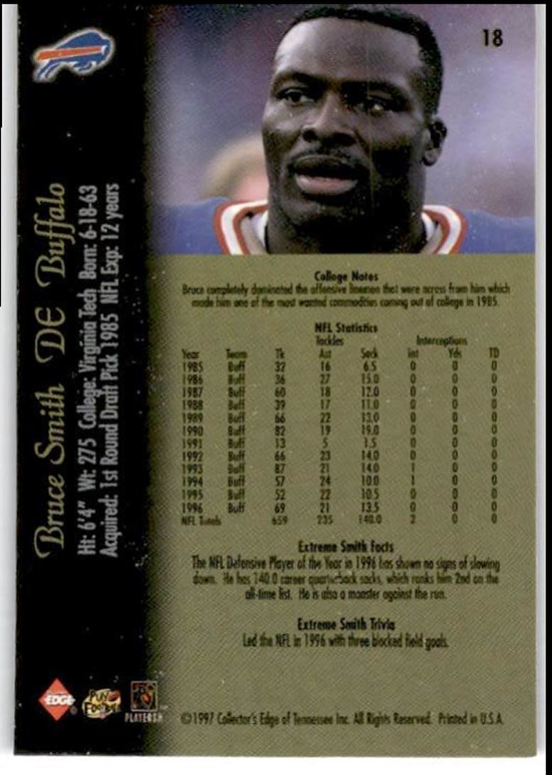 1997 Collector's Edge Extreme Bruce Smith Buffalo Bills #18