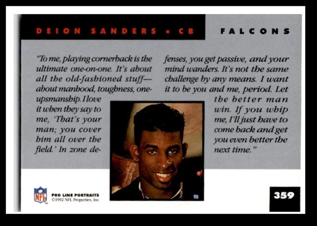 1992 Pro Line Portraits Deion Sanders Atlanta Falcons #359