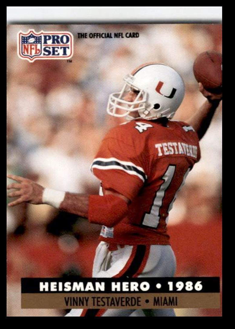 1991 Pro Set Vinny Testaverde Miami Hurricanes/Tampa Bay Buccaneers #41