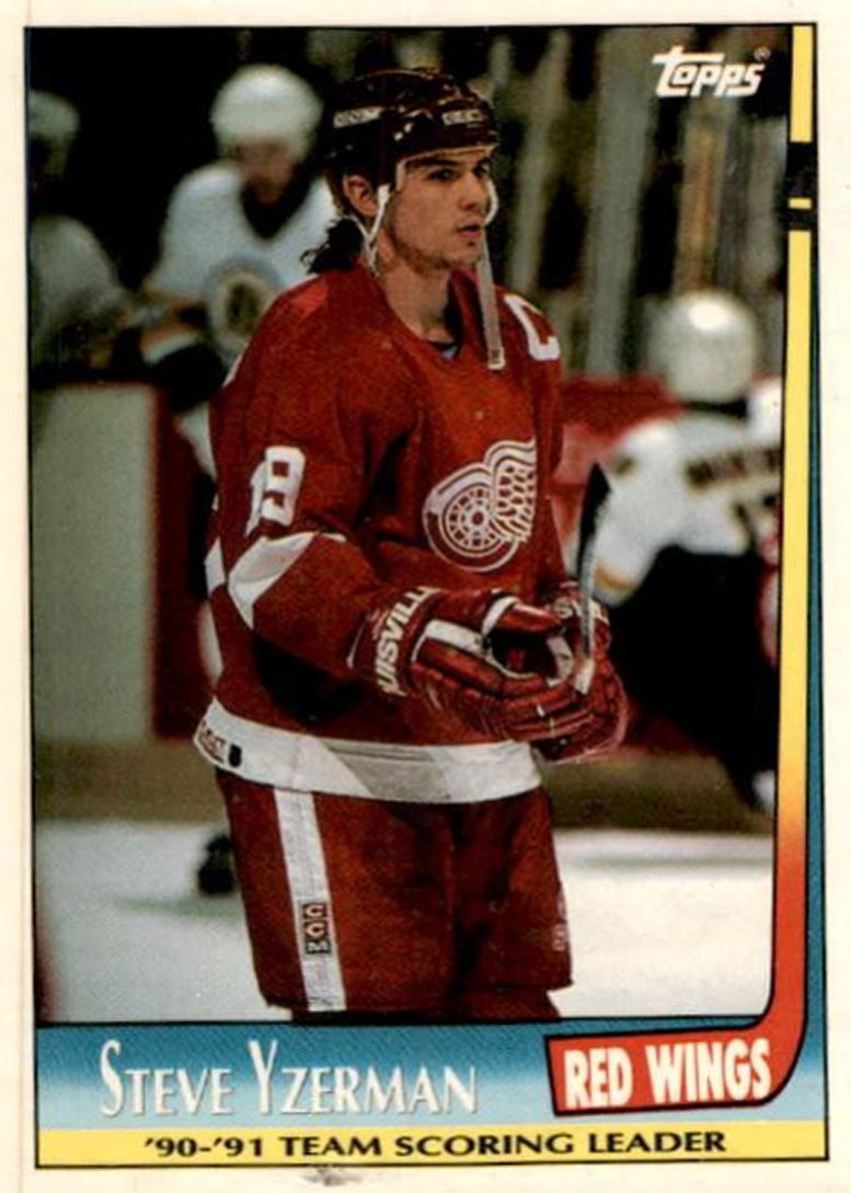1991-92 Topps Team Scoring Leaders Steve Yzerman HOF Detroit Red Wings #3