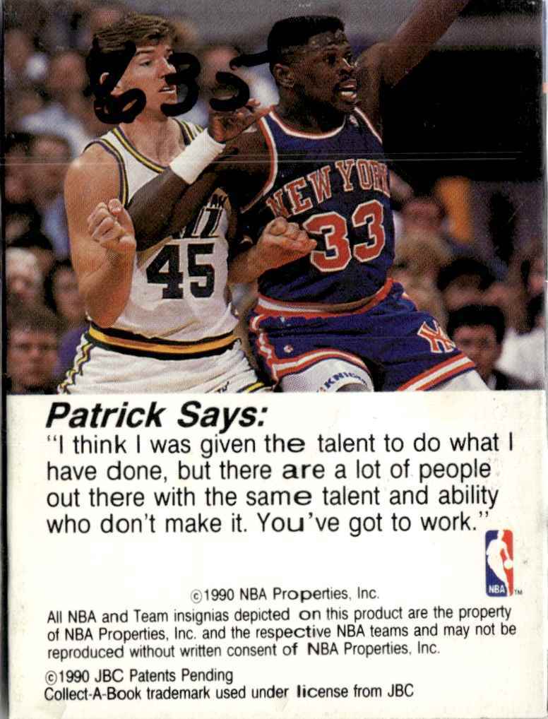 1990-91 Hoops CollectABooks Patrick Ewing New York Knicks