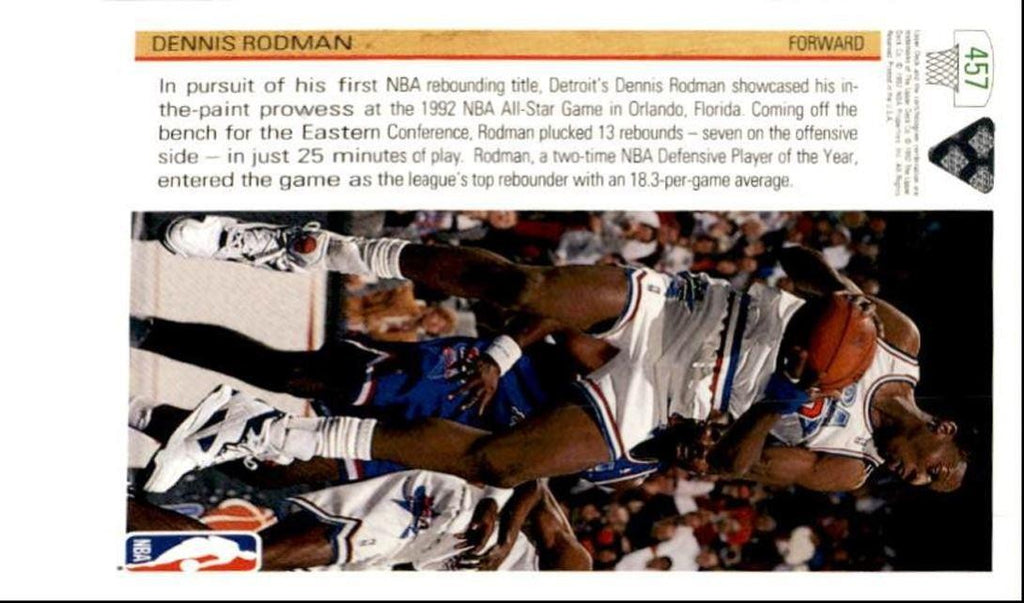 1991-92 Upper Deck Dennis Rodman East All-Star/Detroit Pistons #9