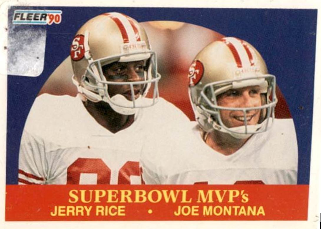 1990 Fleer Superbowl MVP Montana/Rice San Francisco 49ers #397