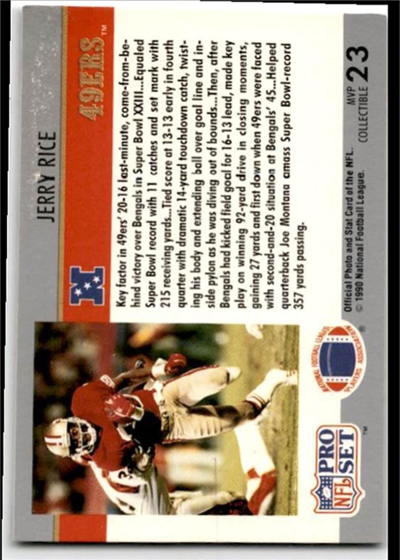 1990 Pro Set Super Bowl Collectibles Super Bowl San Francisco 49ers/Cincinnati
