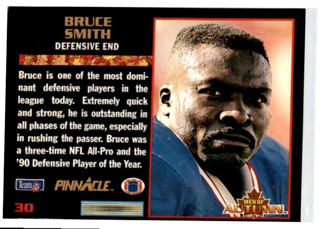 1993 Score Pinnacle Men of Autumn Bruce Smith Buffalo Bills #30