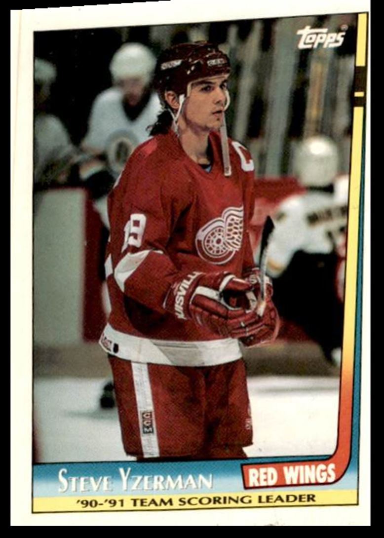 1991-92 Topps Team Scoring Leaders Steve Yzerman . Detroit Red Wings #3