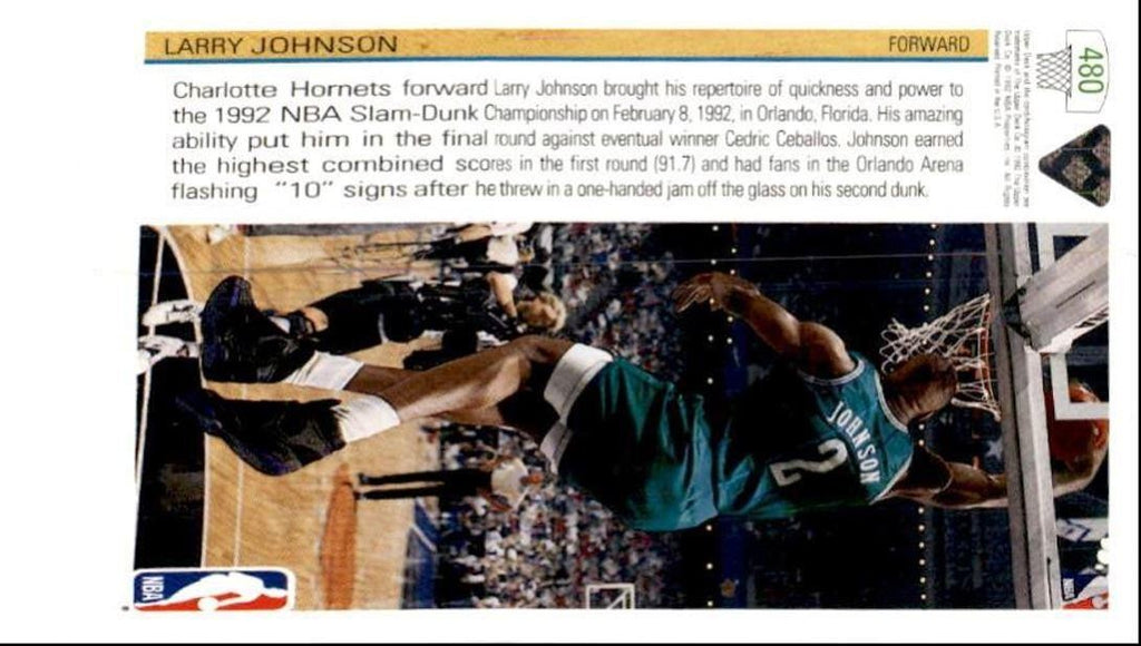 1991-92 Upper Deck Larry Johnson Charlotte Hornets #480