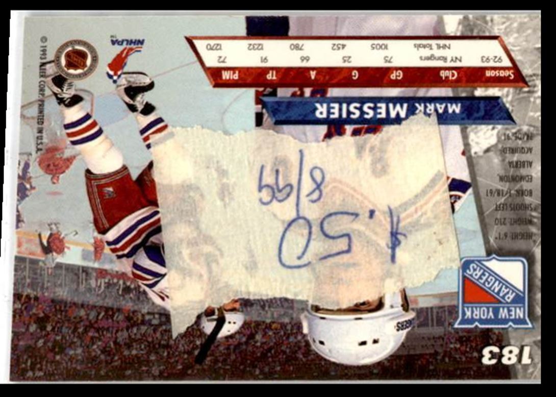 1993-94 Fleer Ultra Mark Messier New York Rangers #183