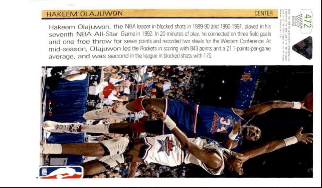 1991-92 Upper Deck Hakeem Olajuwon Houston Rockets #472
