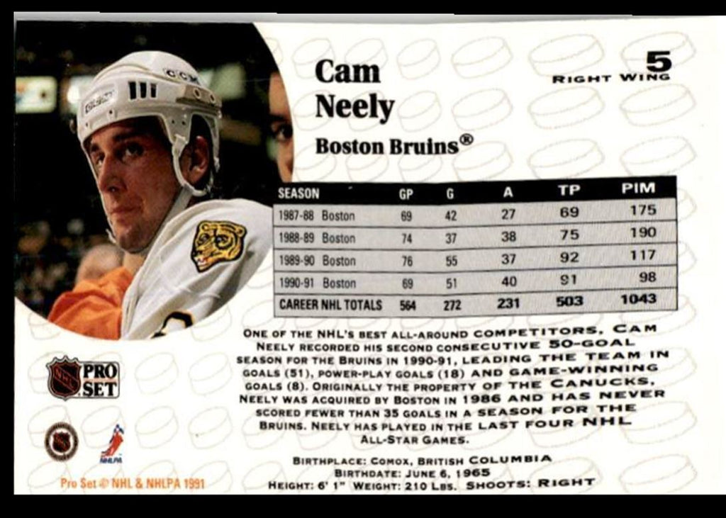 1991-92 Pro Set Cam Neely Boston Bruins #5
