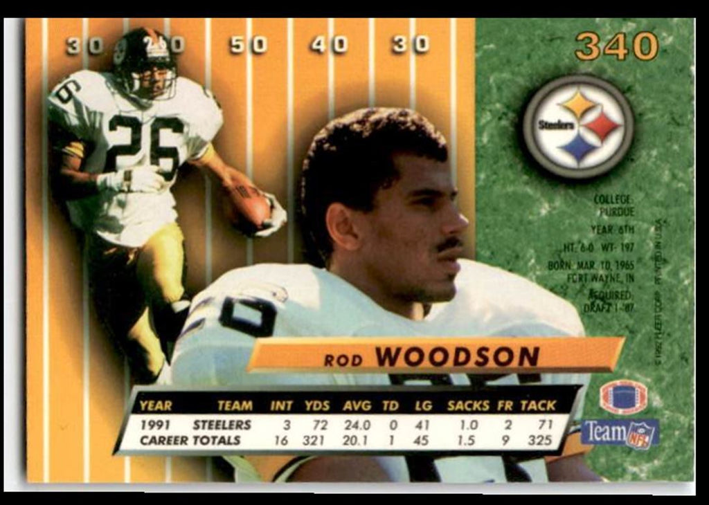 1992 Ultra Rod Woodson , Pittsburgh Steelers #340