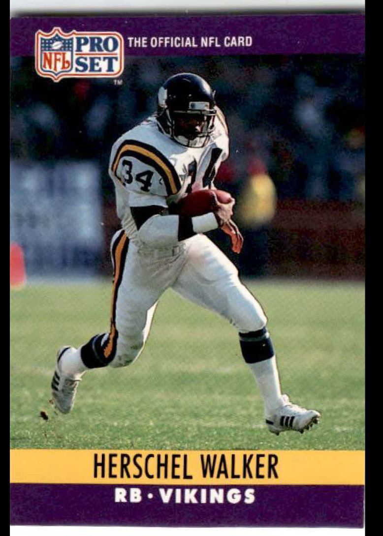 1990 Pro Set Herschel Walker . Minnesota Vikings #197